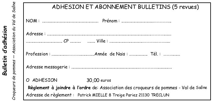 Bulletin dadhésion flyer 2026